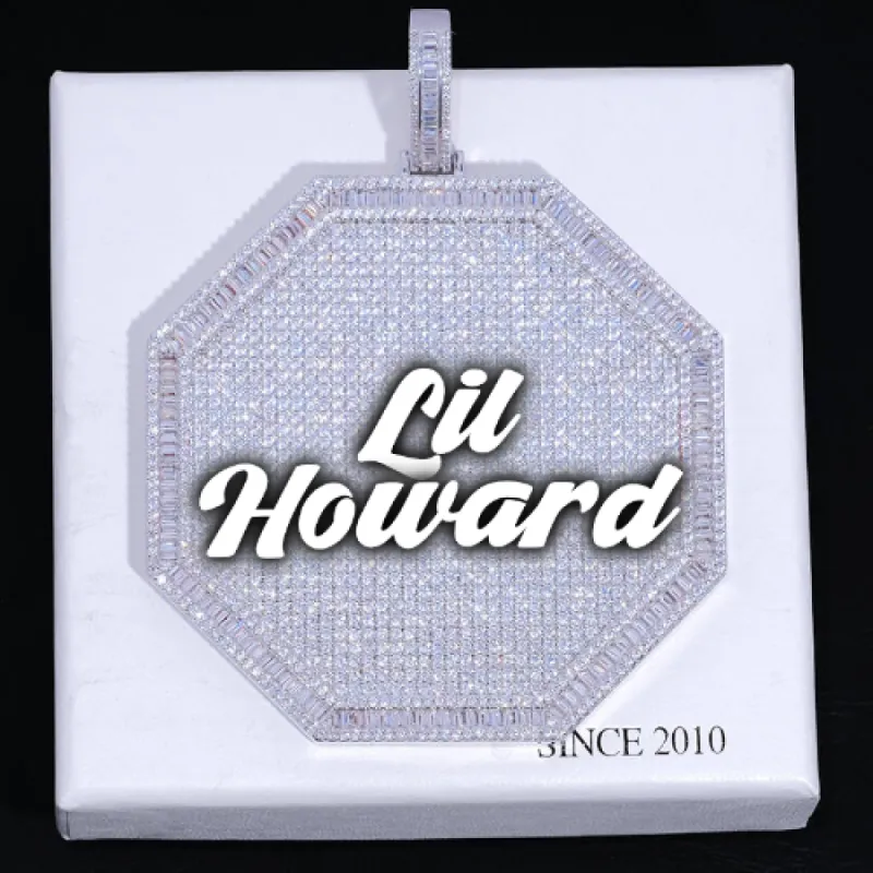 CUSTOM LETTER NECKLACE 3D BIG OCTAGON sold by The GUU Shop