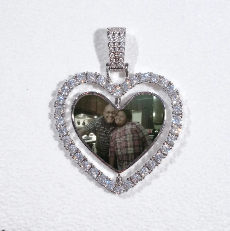 3D Spinning 2-Faced Heart Custom Picture Pendant sold by The GUU Shop