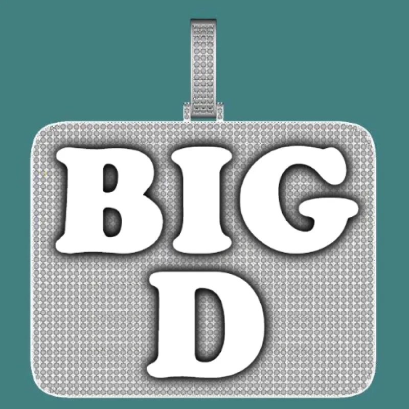 CUSTOM LETTER NECKLACE 3D BIG SQUARE sold by The GUU Shop