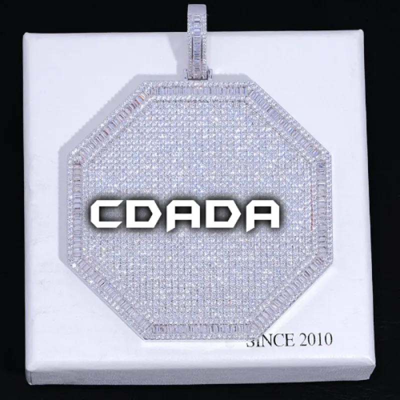 CUSTOM LETTER NECKLACE 3D BIG OCTAGON sold by The GUU Shop