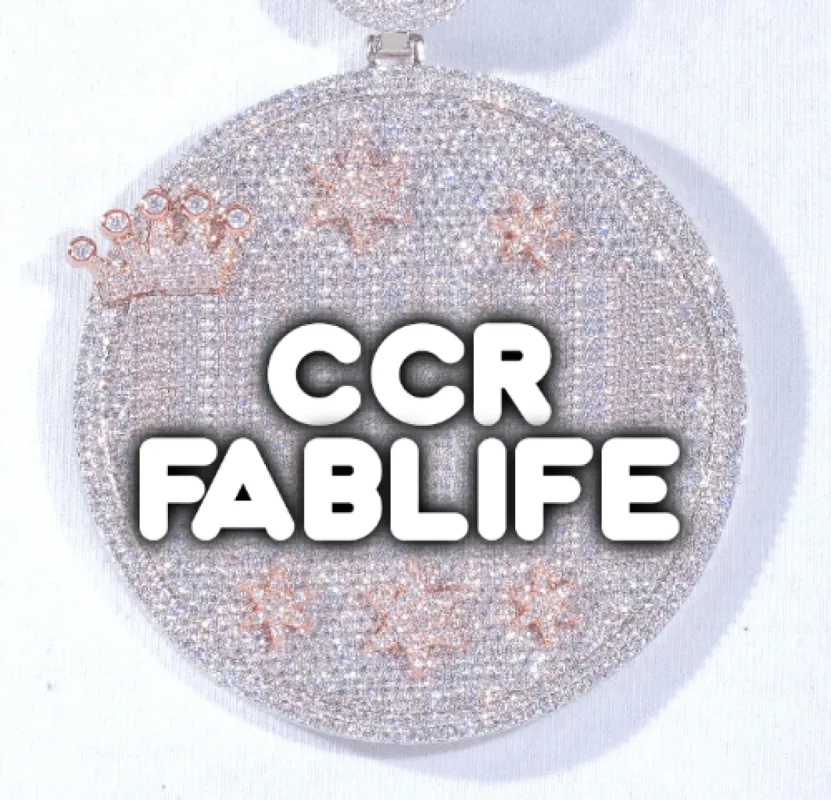 CUSTOM LETTER NECKLACE 3D BIG CROWN DISC sold by The GUU Shop