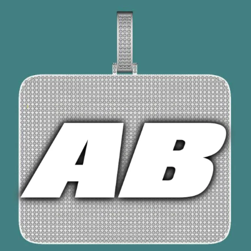 CUSTOM LETTER NECKLACE 3D BIG SQUARE sold by The GUU Shop