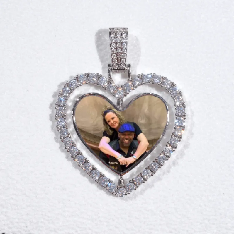 3D Spinning 2-Faced Heart Custom Picture Pendant sold by The GUU Shop