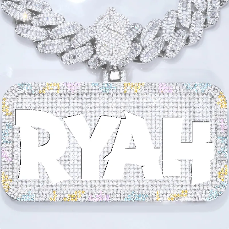 CUSTOM LETTER NECKLACE 3D COLORFUL SQUARE sold by The GUU Shop