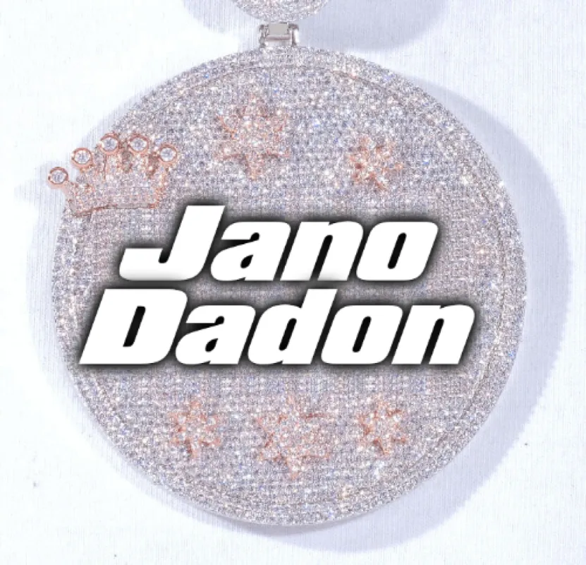 CUSTOM LETTER NECKLACE 3D BIG CROWN DISC sold by The GUU Shop