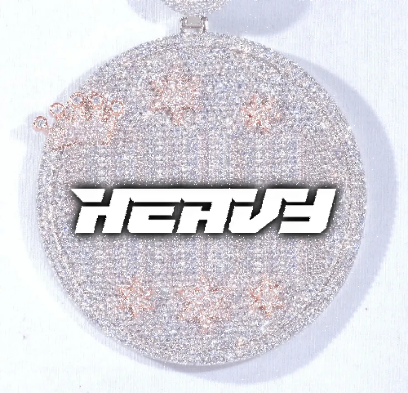 CUSTOM LETTER NECKLACE 3D BIG CROWN DISC made by The GUU Shop