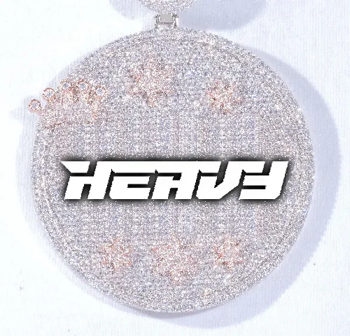 CUSTOM LETTER NECKLACE 3D BIG CROWN DISC sold by The GUU Shop