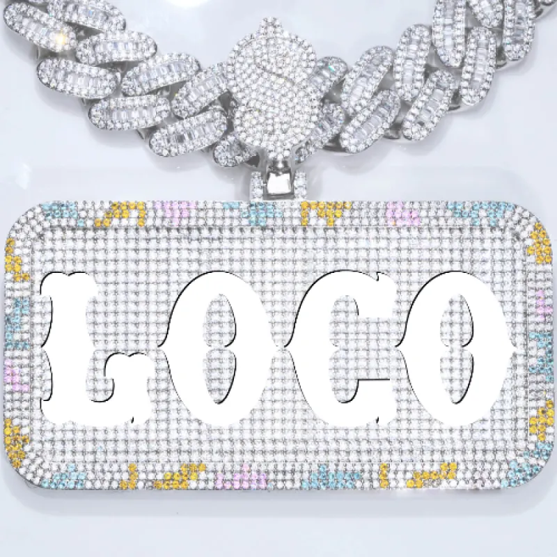 CUSTOM LETTER NECKLACE 3D COLORFUL SQUARE sold by The GUU Shop