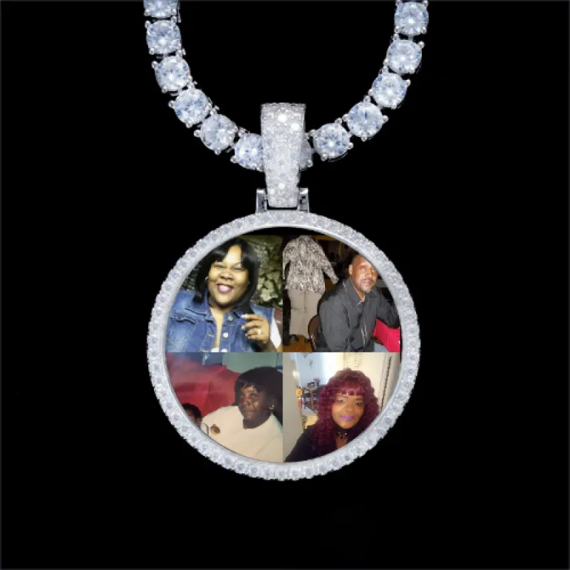 925S & VVS Moissanite 3D Circle Custom Picture Pendant sold by The GUU Shop