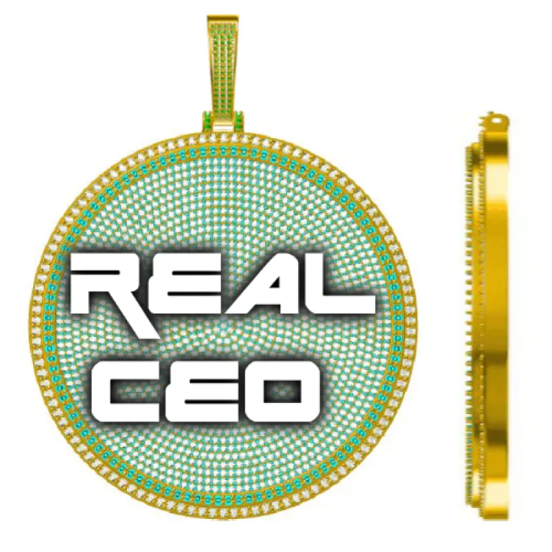 CUSTOM LETTER NECKLACE 3D BIG DISC sold by The GUU Shop