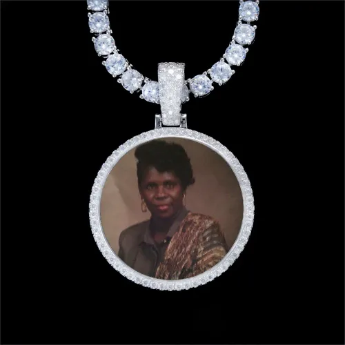 925S & VVS Moissanite 3D Circle Custom Picture Pendant sold by The GUU Shop