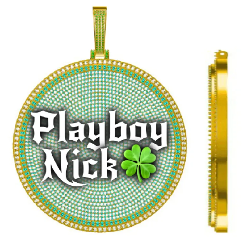 CUSTOM LETTER NECKLACE 3D BIG DISC sold by The GUU Shop