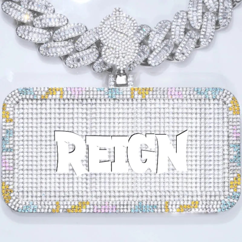 CUSTOM LETTER NECKLACE 3D COLORFUL SQUARE sold by The GUU Shop