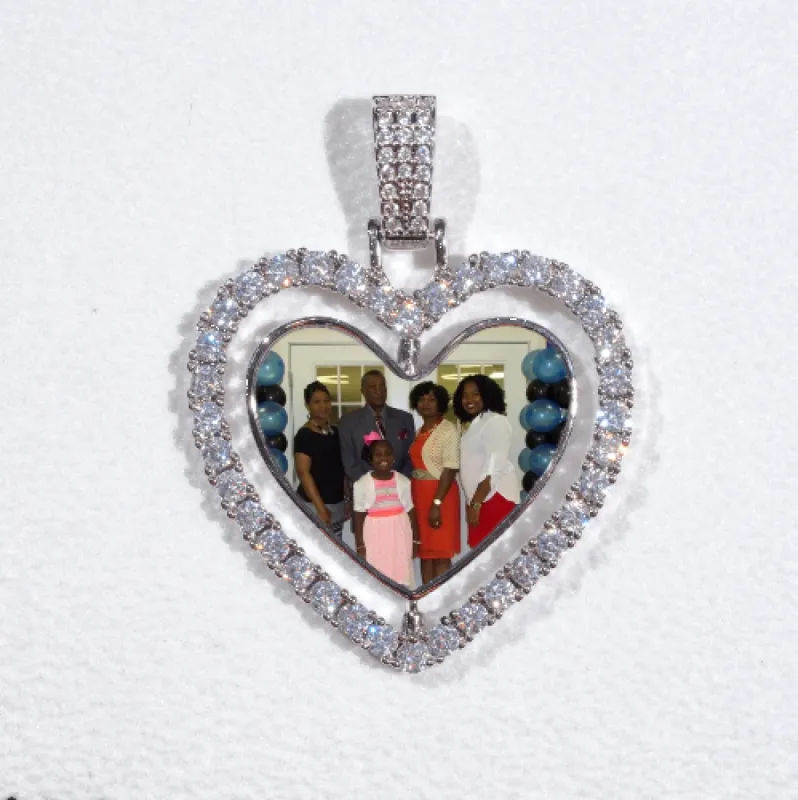 3D Spinning 2-Faced Heart Custom Picture Pendant sold by The GUU Shop