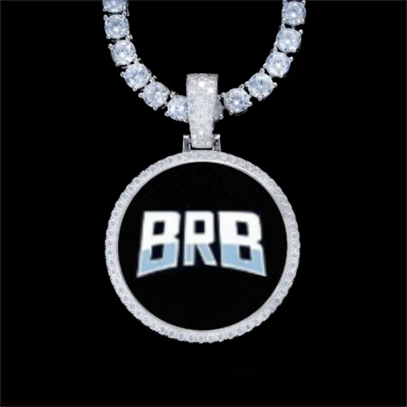 925S & VVS Moissanite 3D Circle Custom Picture Pendant sold by The GUU Shop