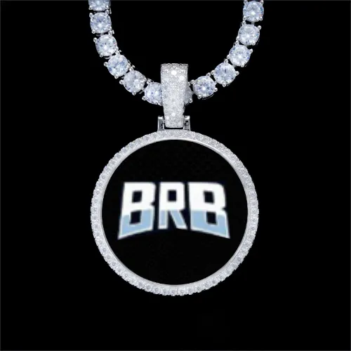 925S & VVS Moissanite 3D Circle Custom Picture Pendant sold by The GUU Shop