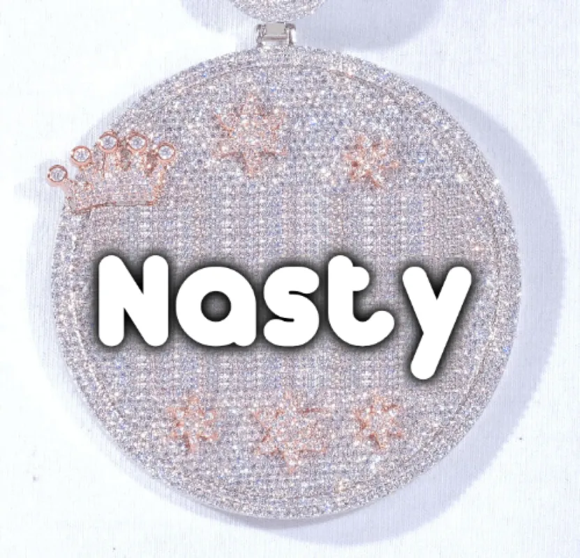 CUSTOM LETTER NECKLACE 3D BIG CROWN DISC sold by The GUU Shop