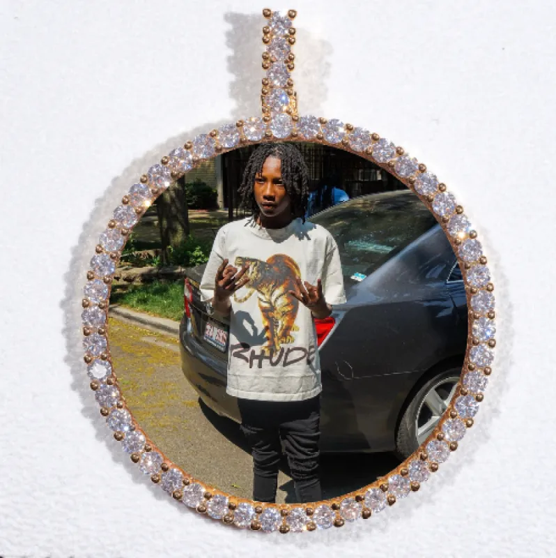 LARGE 3D CIRCLE CUSTOM PICTURE PENDANT sold by The GUU Shop