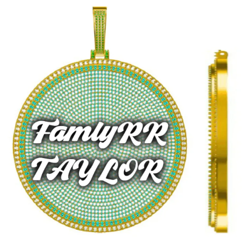 CUSTOM LETTER NECKLACE 3D BIG DISC made by The GUU Shop