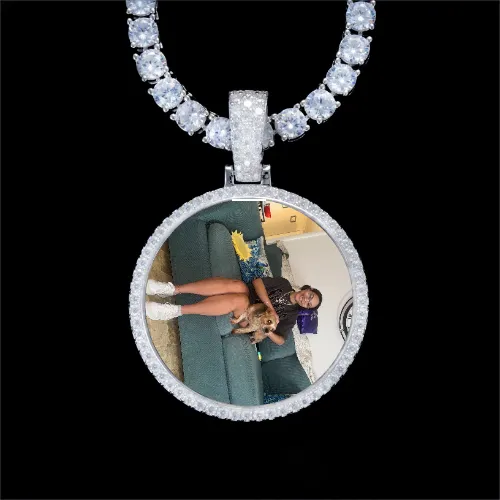 925S & VVS Moissanite 3D Circle Custom Picture Pendant sold by The GUU Shop