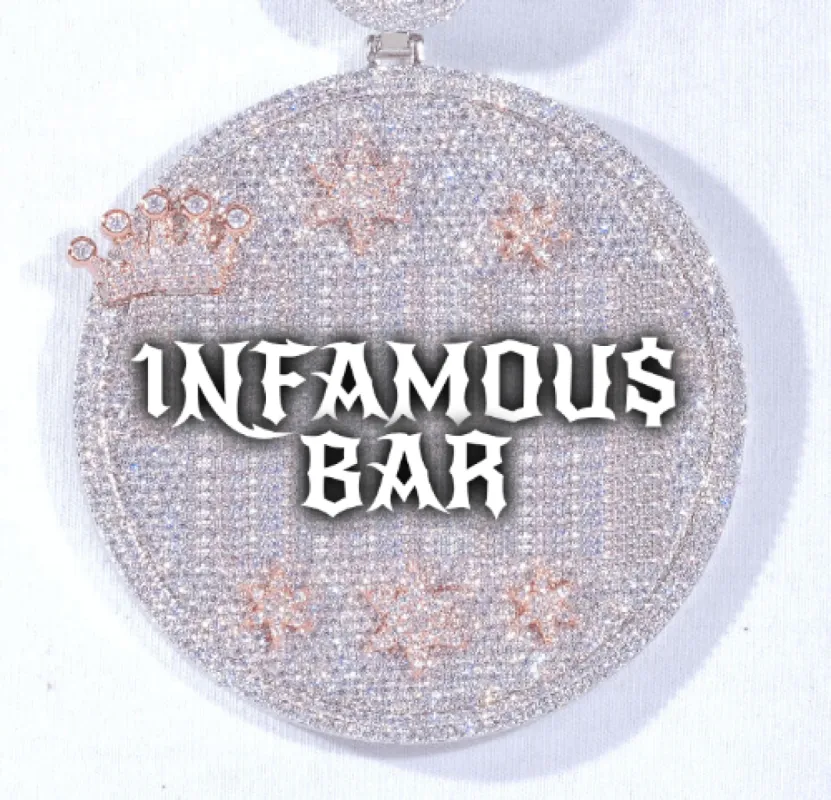 CUSTOM LETTER NECKLACE 3D BIG CROWN DISC sold by The GUU Shop