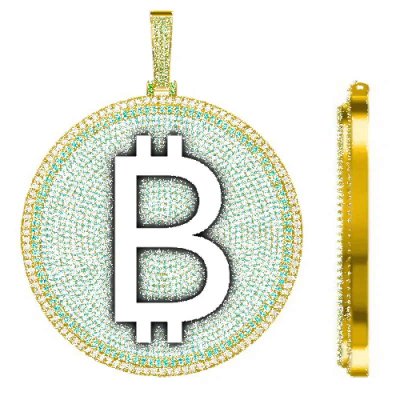 CUSTOM LETTER NECKLACE 3D BIG DISC sold by The GUU Shop