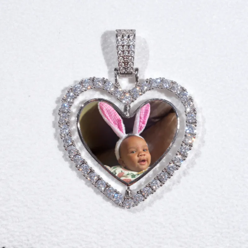 3D Spinning 2-Faced Heart Custom Picture Pendant sold by The GUU Shop