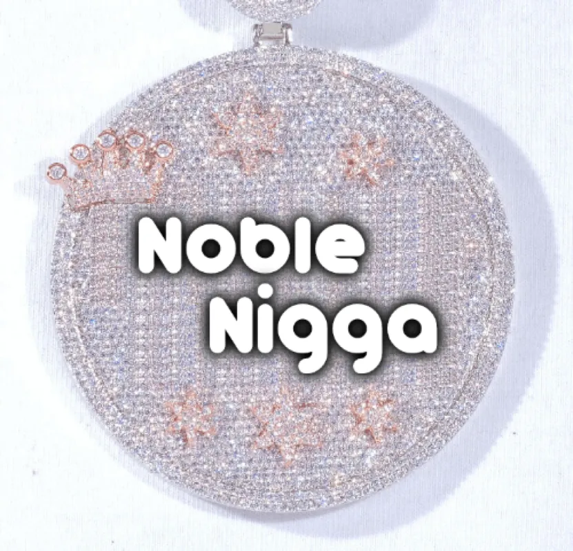 CUSTOM LETTER NECKLACE 3D BIG CROWN DISC sold by The GUU Shop