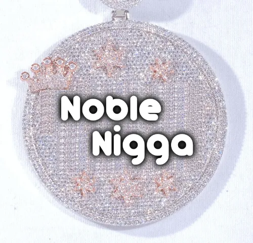 CUSTOM LETTER NECKLACE 3D BIG CROWN DISC sold by The GUU Shop