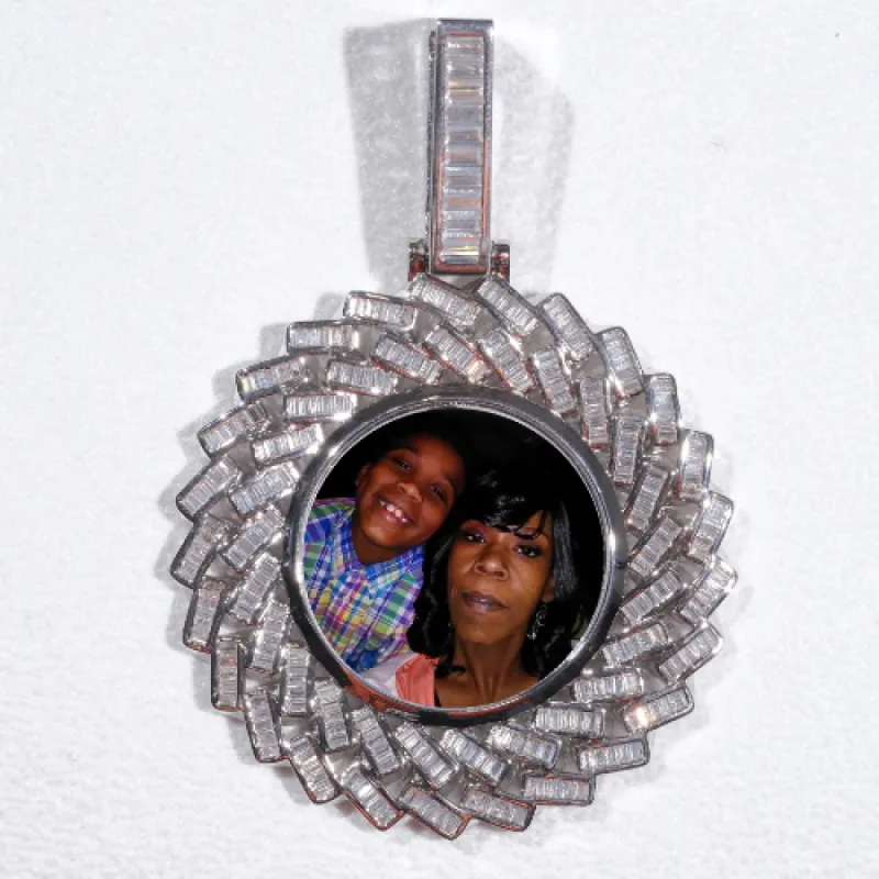 Large 3D Baguette Custom Picture Pendant sold by The GUU Shop