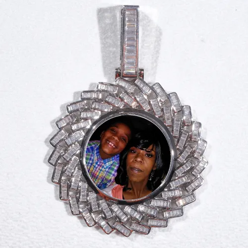 Large 3D Baguette Custom Picture Pendant sold by The GUU Shop