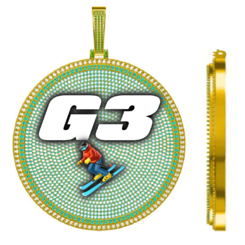 CUSTOM LETTER NECKLACE 3D BIG DISC made by The GUU Shop