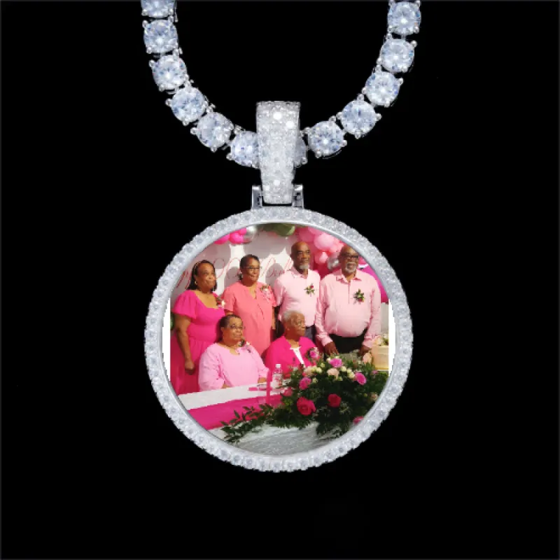 925S & VVS Moissanite 3D Circle Custom Picture Pendant sold by The GUU Shop