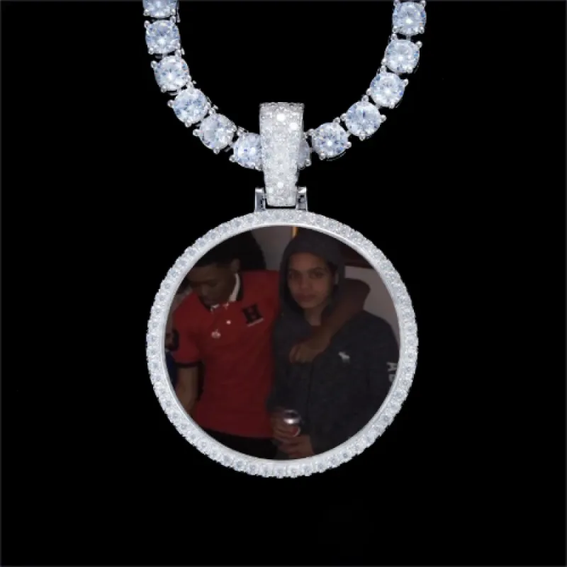 925S & VVS Moissanite 3D Circle Custom Picture Pendant sold by The GUU Shop