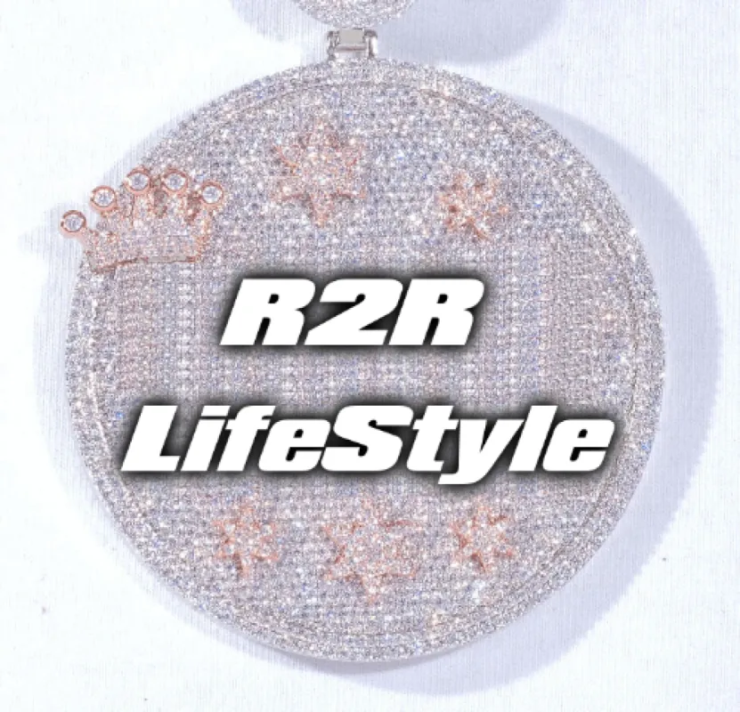 CUSTOM LETTER NECKLACE 3D BIG CROWN DISC sold by The GUU Shop