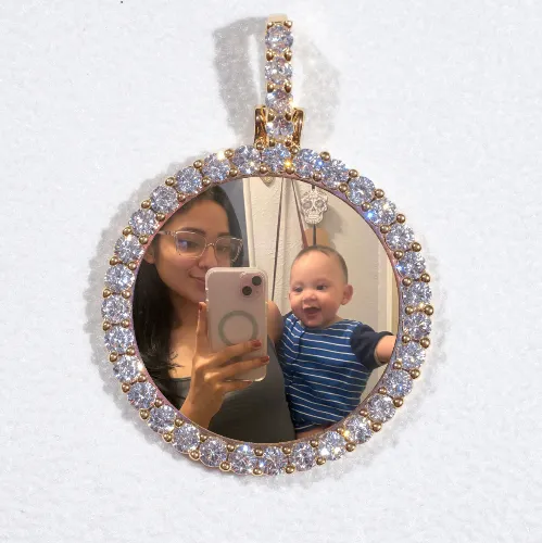 3D CIRCLE CUSTOM PICTURE PENDANT SMALL SIZE sold by The GUU Shop