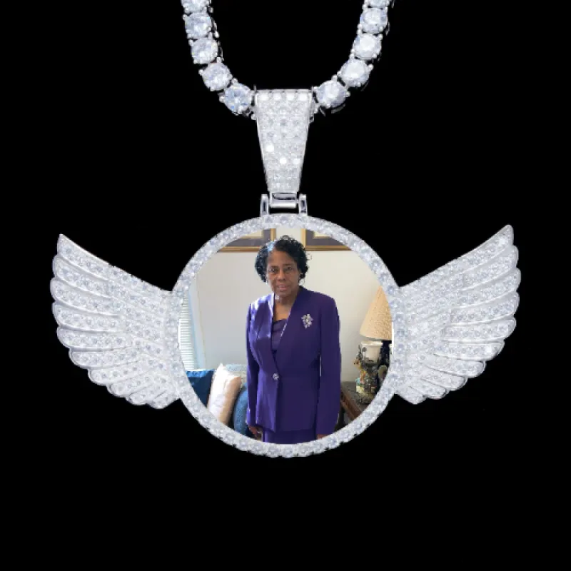 925S & VVS Moissanite 3D Wing Custom Picture Pendant sold by The GUU Shop