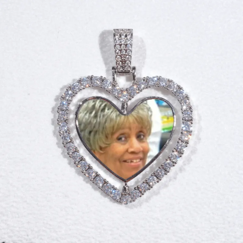 3D Spinning 2-Faced Heart Custom Picture Pendant sold by The GUU Shop