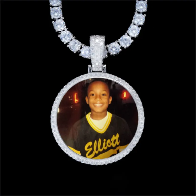 925S & VVS Moissanite 3D Circle Custom Picture Pendant sold by The GUU Shop