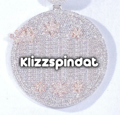 CUSTOM LETTER NECKLACE 3D BIG CROWN DISC sold by The GUU Shop