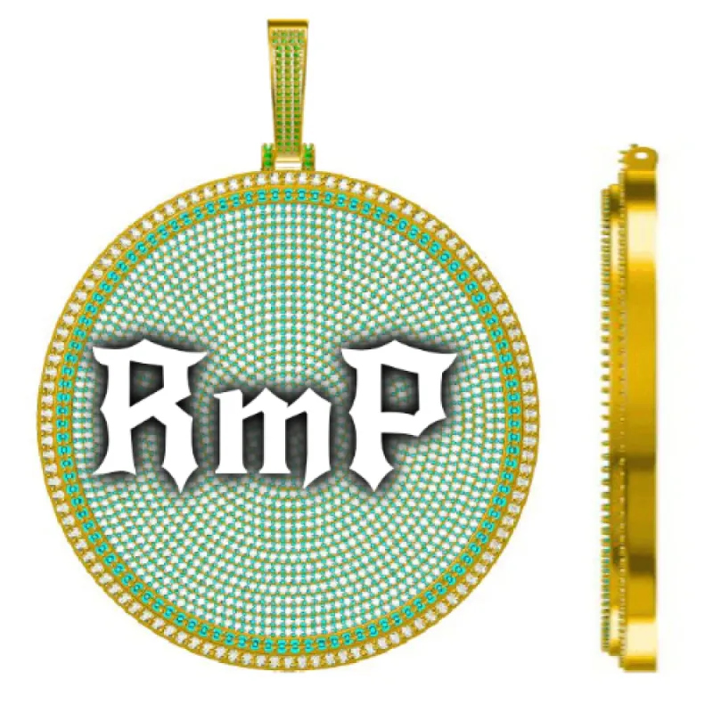 CUSTOM LETTER NECKLACE 3D BIG DISC sold by The GUU Shop