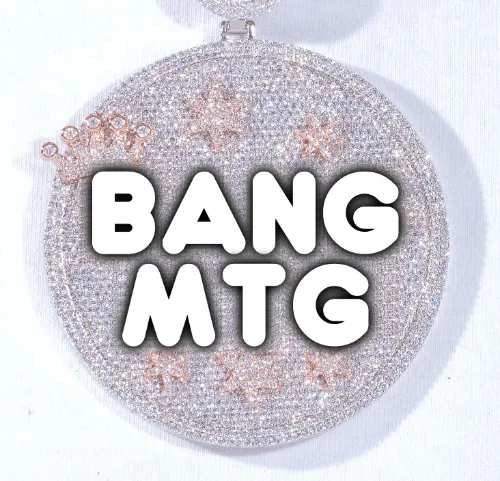 CUSTOM LETTER NECKLACE 3D BIG CROWN DISC sold by The GUU Shop