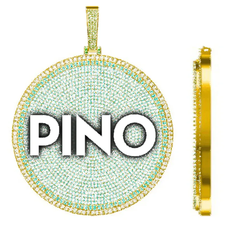 CUSTOM LETTER NECKLACE 3D BIG DISC sold by The GUU Shop