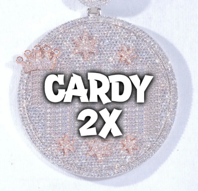 CUSTOM LETTER NECKLACE 3D BIG CROWN DISC sold by The GUU Shop