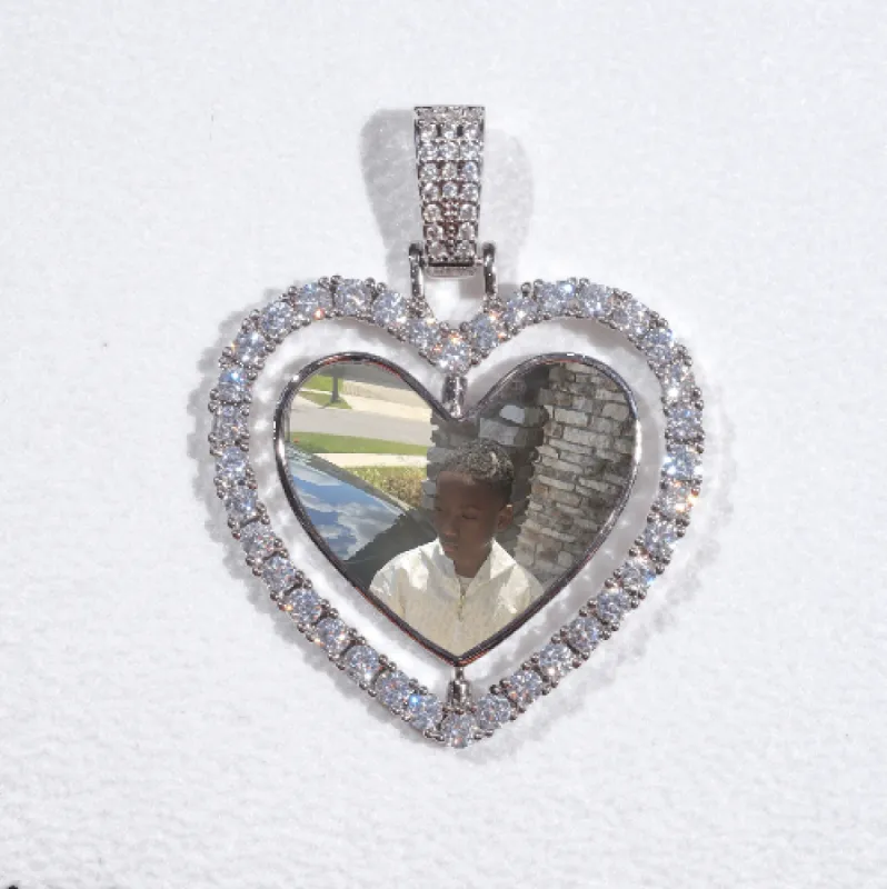 3D Spinning 2-Faced Heart Custom Picture Pendant sold by The GUU Shop