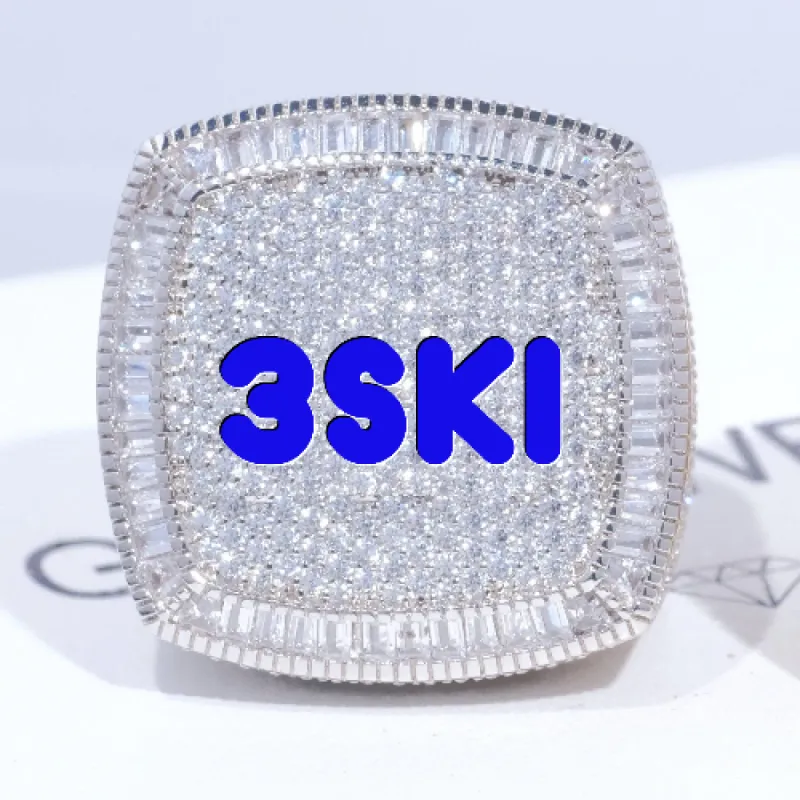 CUSTOM LETTER 3D ICED RING sold by The GUU Shop