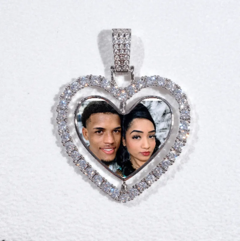 3D Spinning 2-Faced Heart Custom Picture Pendant sold by The GUU Shop