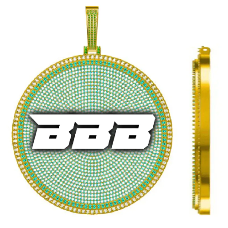 CUSTOM LETTER NECKLACE 3D BIG DISC sold by The GUU Shop