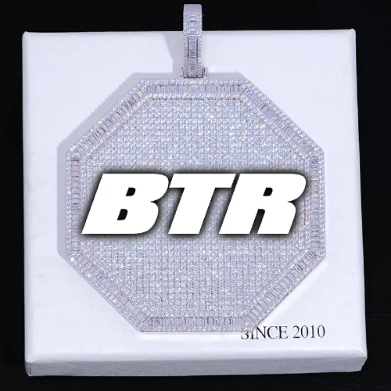 CUSTOM LETTER NECKLACE 3D BIG OCTAGON sold by The GUU Shop