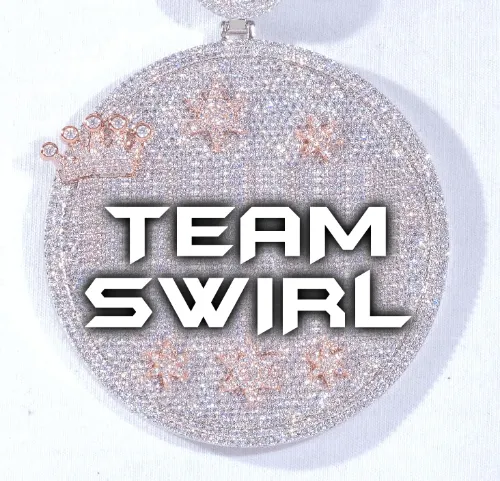 CUSTOM LETTER NECKLACE 3D BIG CROWN DISC sold by The GUU Shop